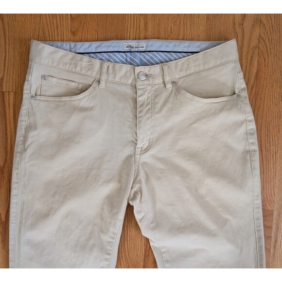 Peter Millar 5-Pocket Pants Men 33 x 33 Beige Khaki Stretch Ultimate Sateen - Picture 4 of 13